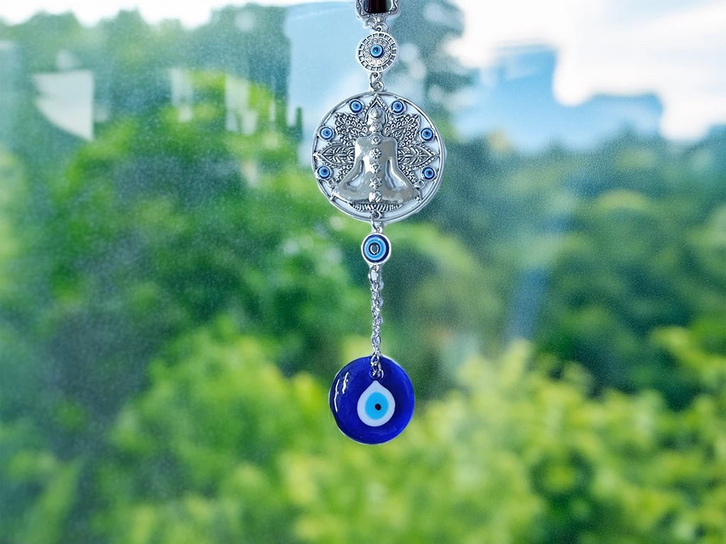 COLGANTE AZUL YOGA OJO TURCO 19CM