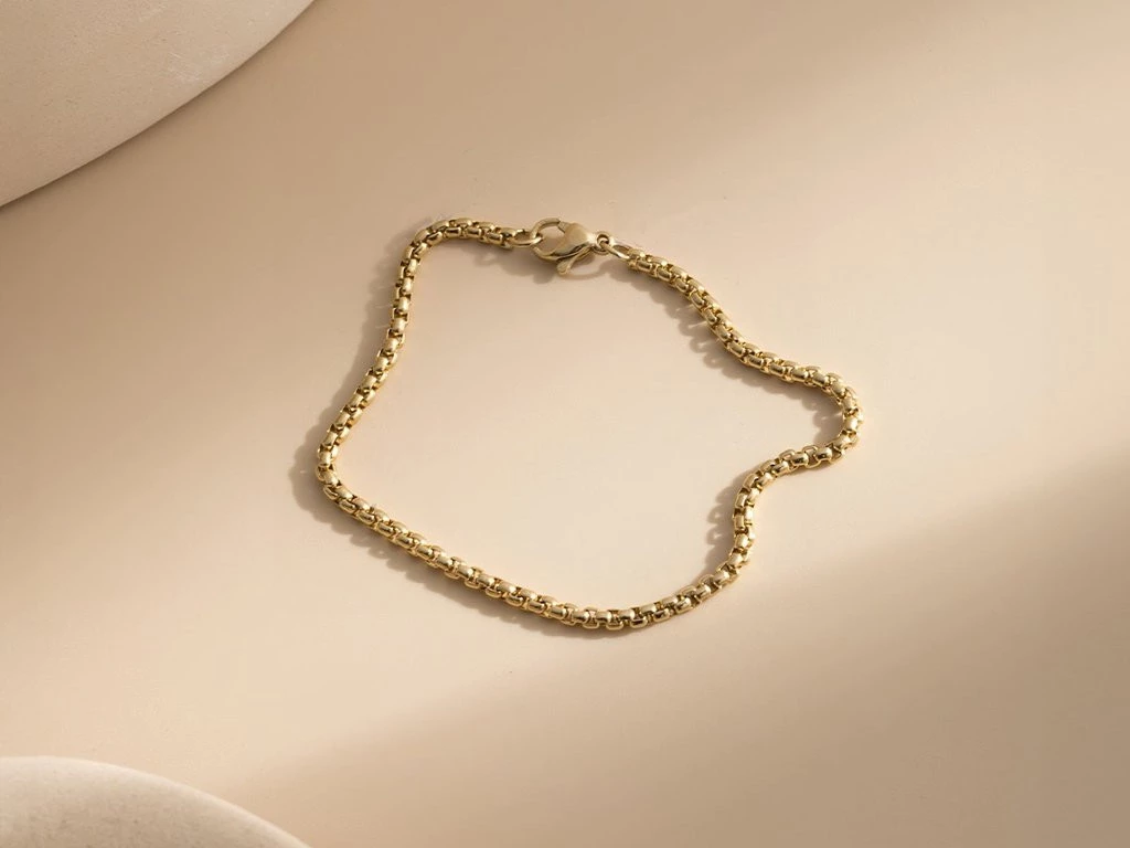 PULSERA ACERO DORADO ROCU X18CM