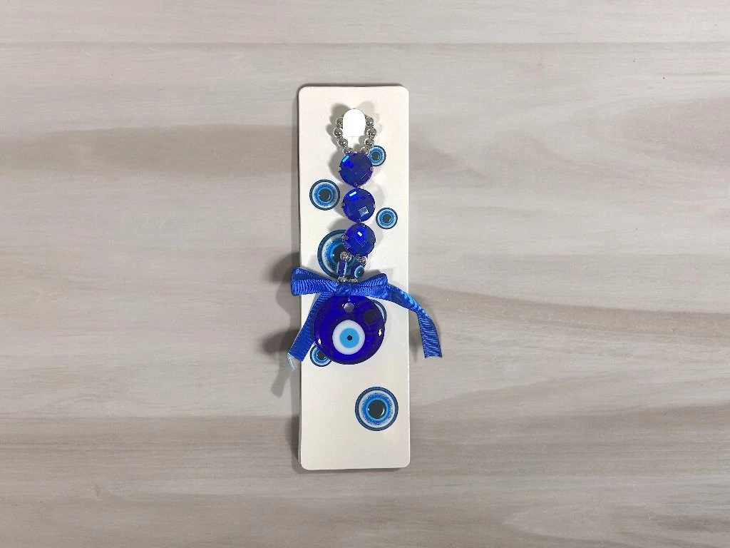 COLGANTE OJO TURCO CON GEMAS CHICO 13CM