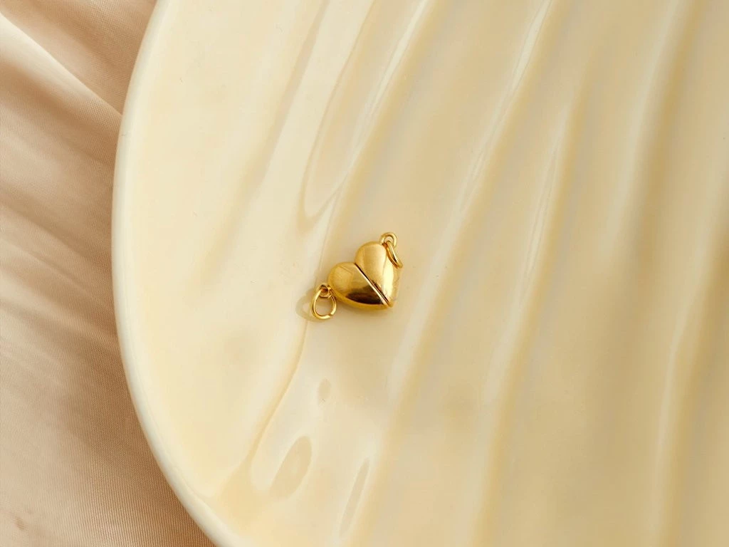 DIJE ACERO DORADO CORAZON IMAN PARA COMPARTIR