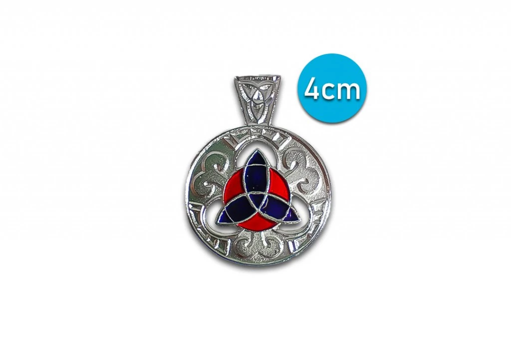 MEDALLA AMULETO TRISQUEL CALADO ESMALTADO 4CM