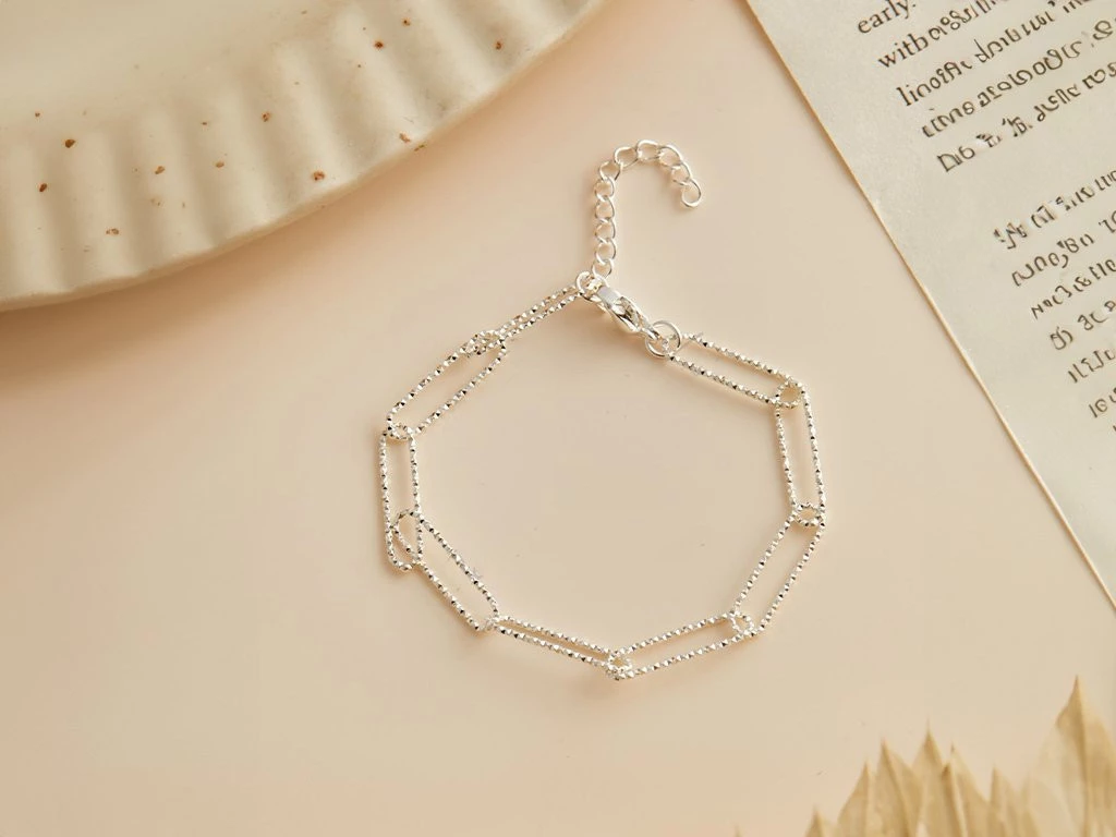 PULSERA ACERO BLANCO ALARGADA