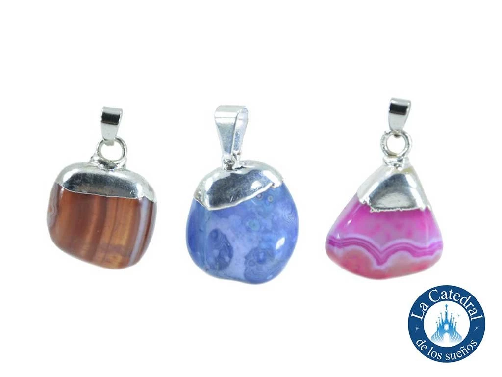 DIJE CON BAÑO PIEDRAS ROLADAS VARIAS