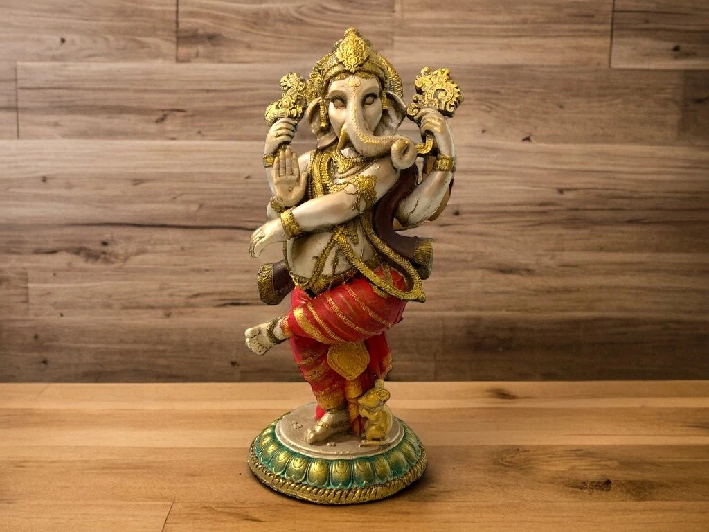 IMAGEN RESINA ARTESANAL GANESH DANZANDO DECO COLOR 60CM
