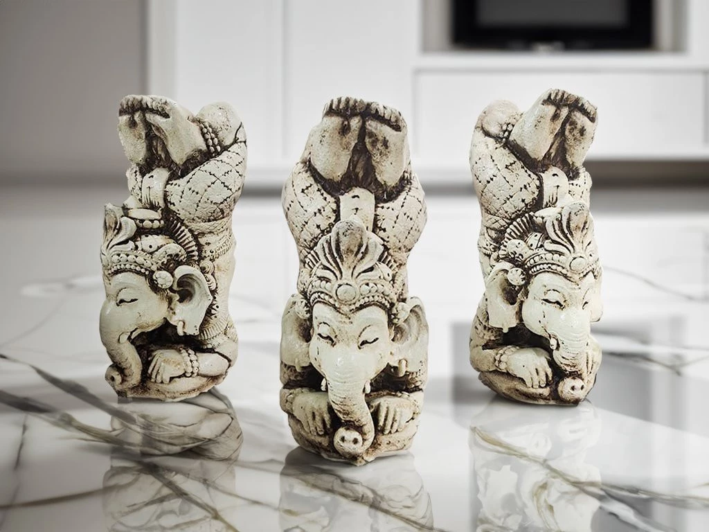 IMAGEN RESINAL ARTESANAL GANESH INVERTIDA 30CM