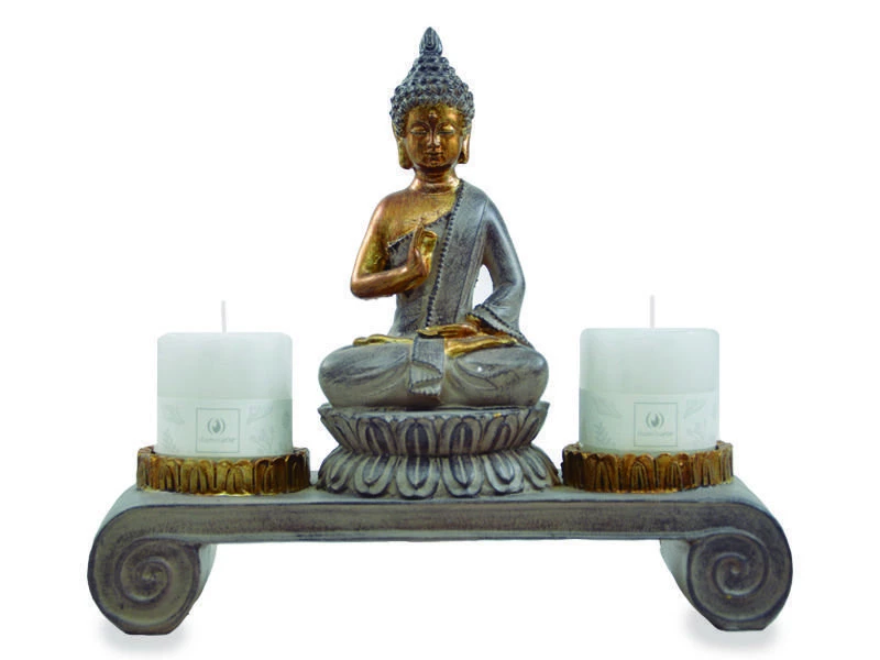 BUDA SOBRE LOTO PORTA VELAS 20 CM