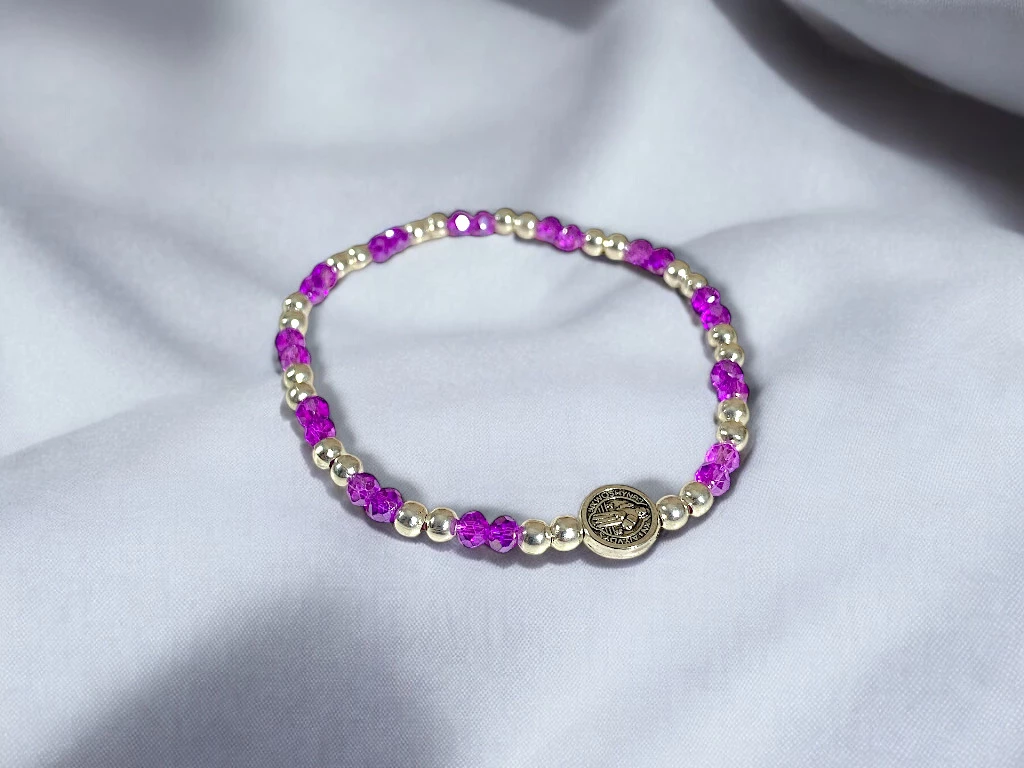 PULSERA CRISTAL MEDALLA BENITO FINA