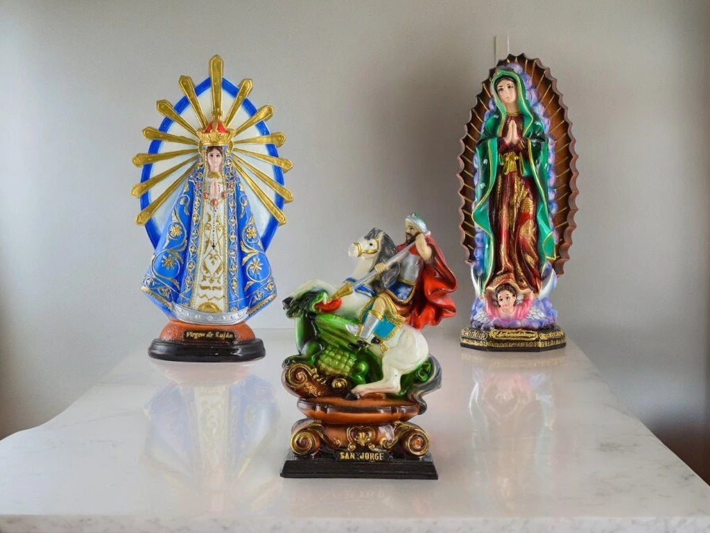 IMAGEN 40 CM YESO CATOLICA PREMIUM JORGE / GUADALUPE / LUJAN